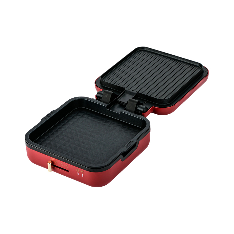 BJX-S017 24 x 24 cm grilovacia panvica s grilom (regulácia teploty + drevená rukoväť)