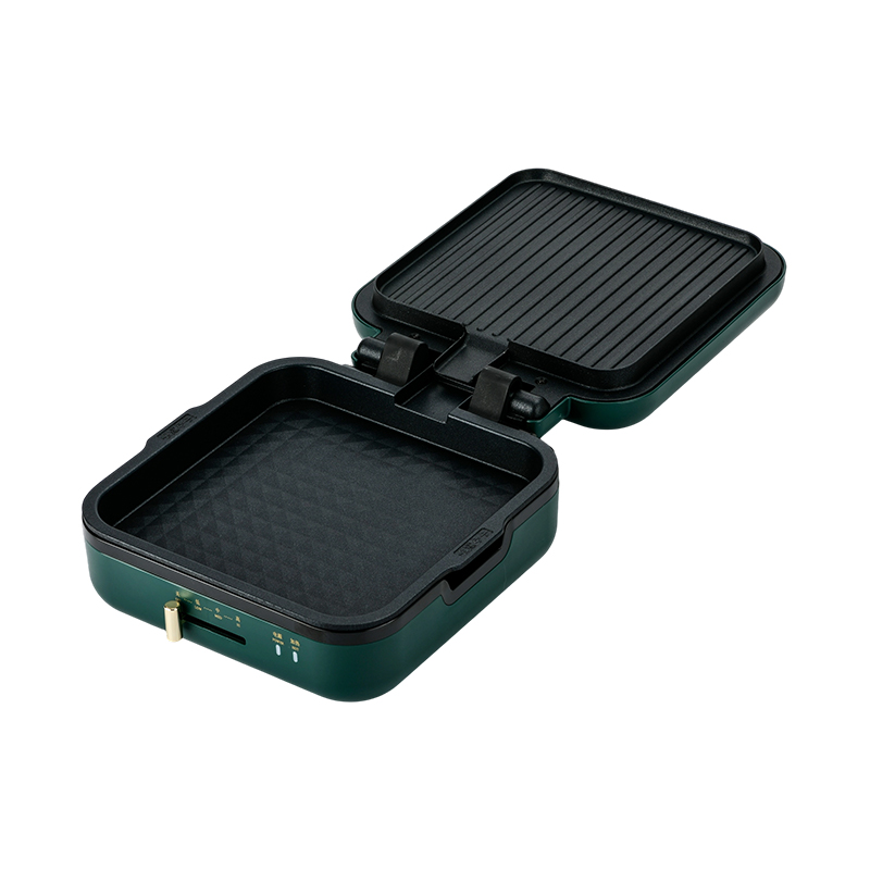 BJX-S017 24 x 24 cm grilovacia panvica s grilom (regulácia teploty + drevená rukoväť)