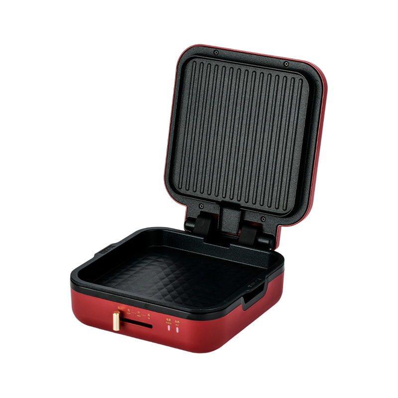 BJX-S017 24 x 24 cm grilovacia panvica s grilom (regulácia teploty + drevená rukoväť)